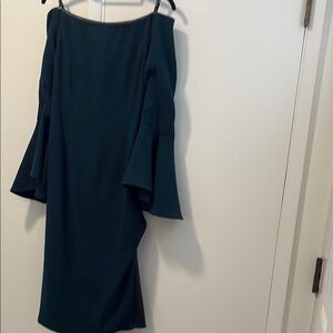 Elegant Teal Off-Shoulder Dress